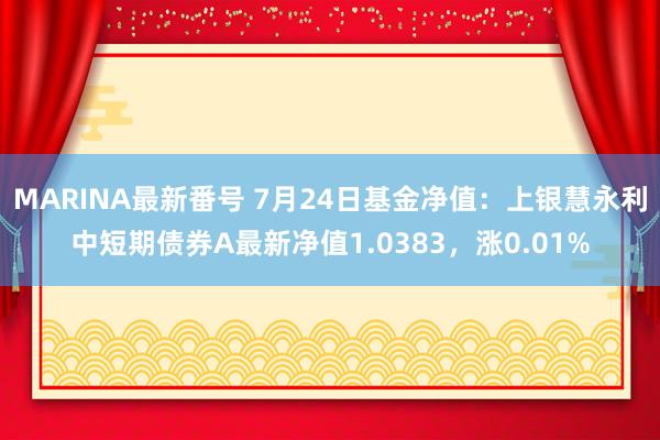 MARINA最新番号 7月24日基金净值：上银慧永利中短期债券A最新净值1.0383，涨0.01%