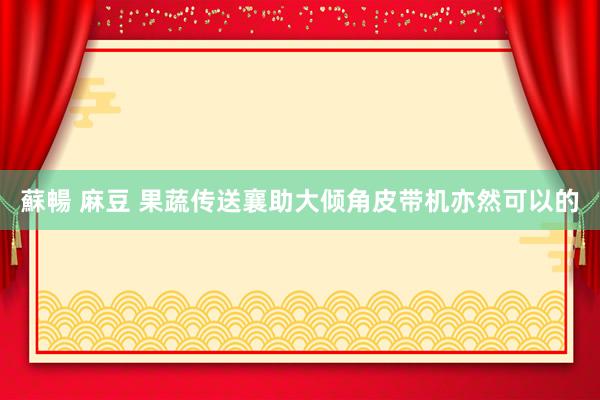 蘇暢 麻豆 果蔬传送襄助大倾角皮带机亦然可以的