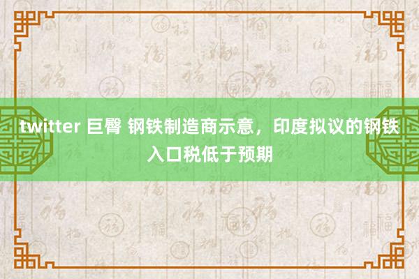 twitter 巨臀 钢铁制造商示意，印度拟议的钢铁入口税低于预期
