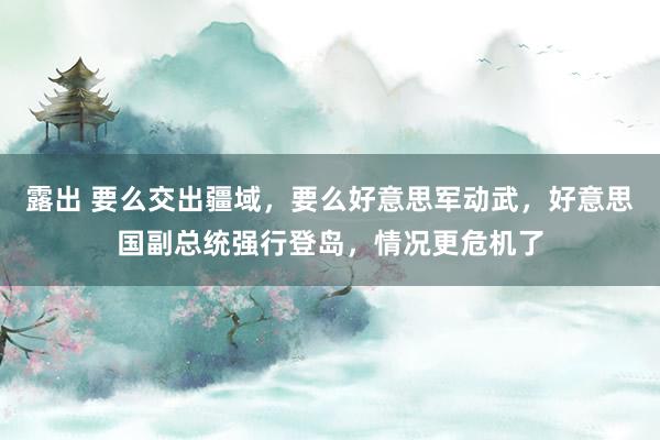 露出 要么交出疆域，要么好意思军动武，好意思国副总统强行登岛，情况更危机了