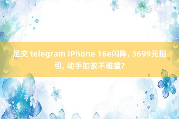 足交 telegram iPhone 16e闪降, 3699元招引, 动手如故不雅望?